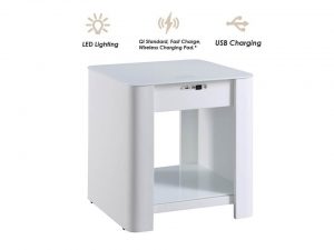 Zest Pomelo Bedside Table with Built-In Charger